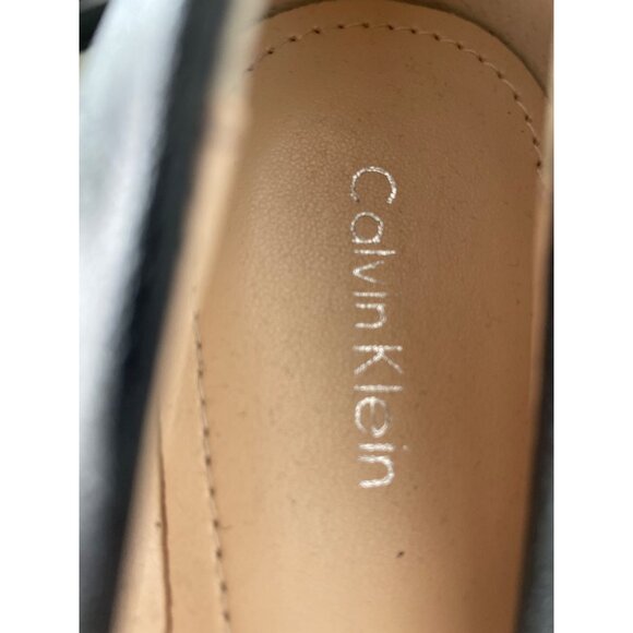 Calvin Klein Yuko Cut Out Wedge Pumps Size 8 Slip On Round Toe Leather Business - Picture 6 of 8